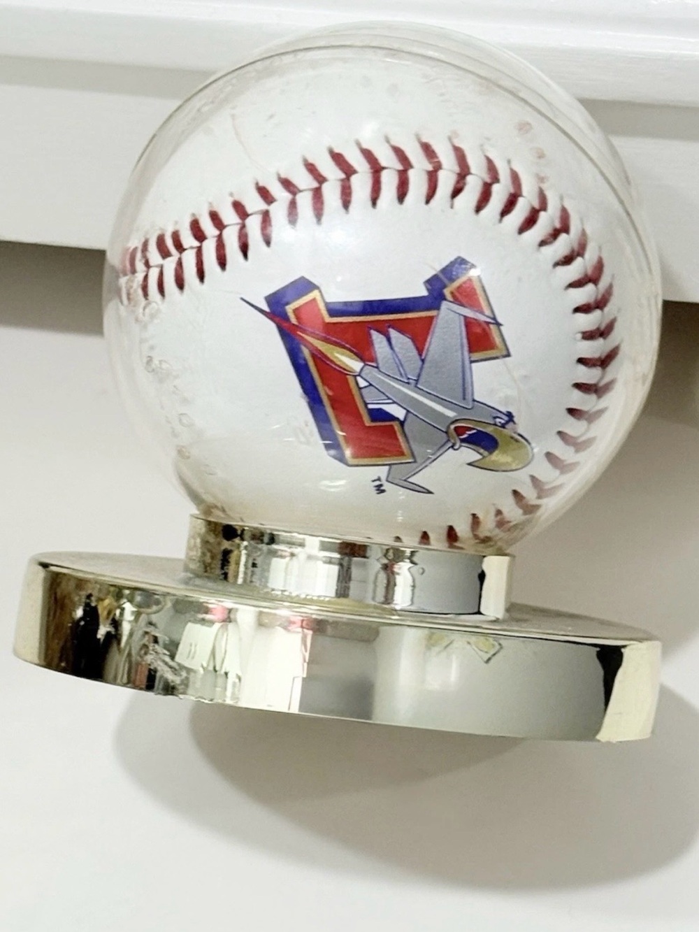 Lancaster JetHawks Baseball with Glass Dome Logo Souvenir